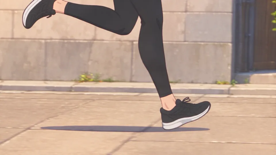 秋の街を走るひよりの完成動画から